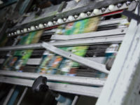 Print jobs move through the bindery
